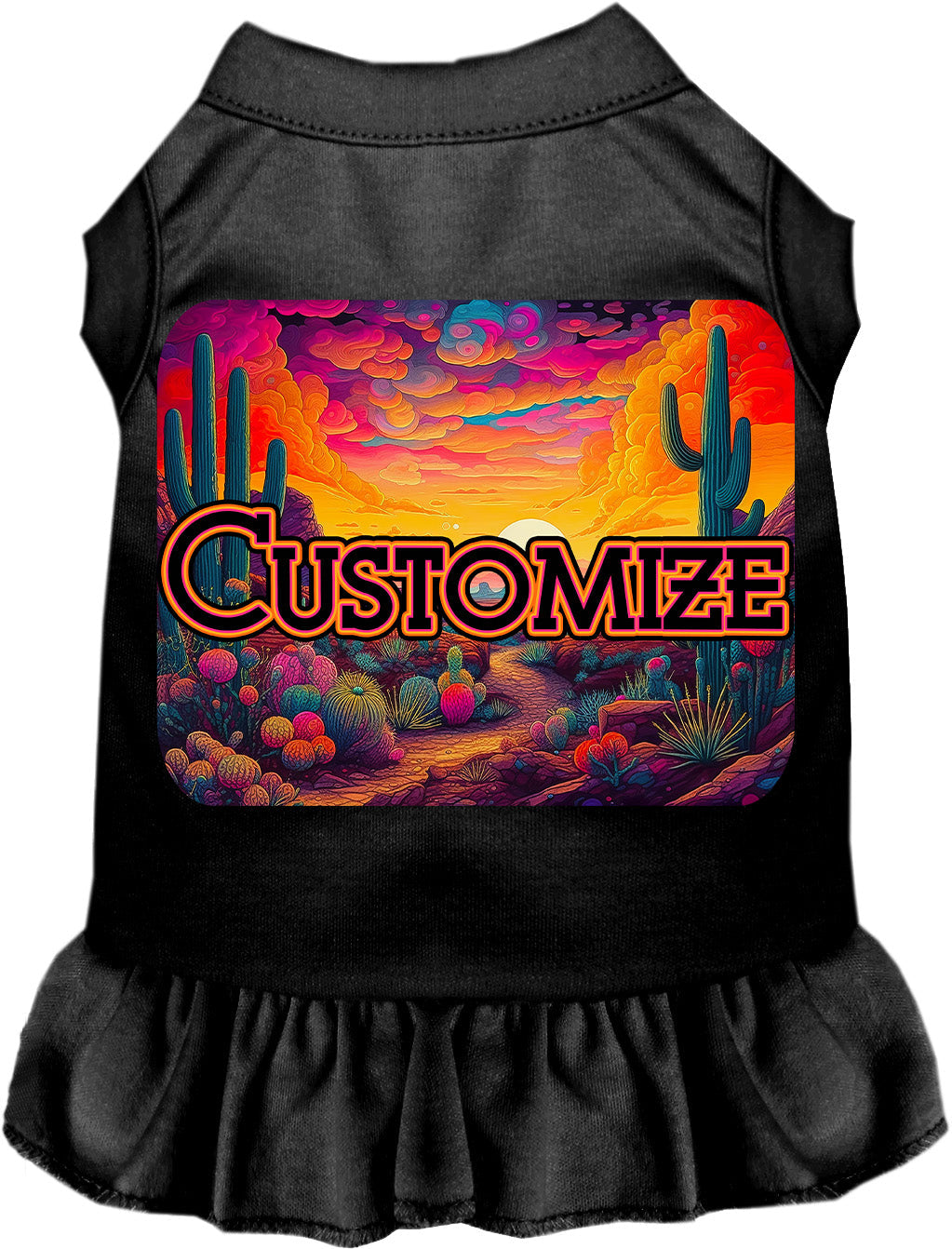 Custom Neon Desert Pet Dress Black