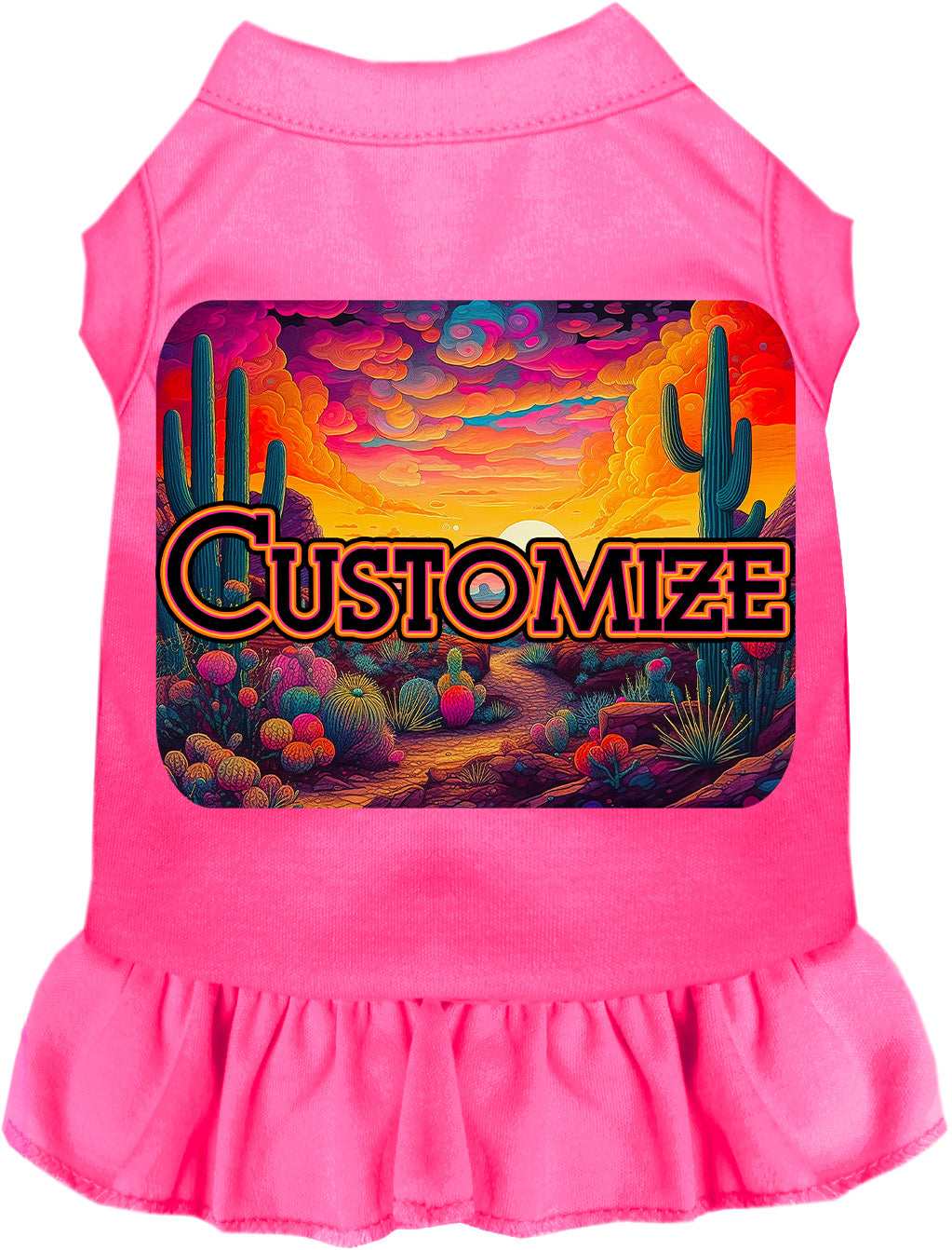 Custom Neon Desert Pet Dress Bright Pink