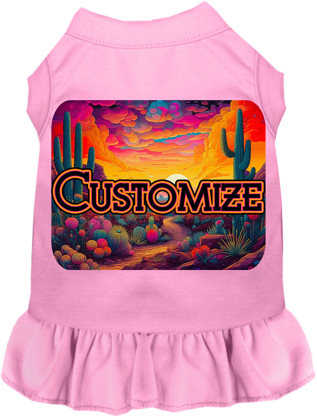 Custom Neon Desert Pet Dress Light Pink