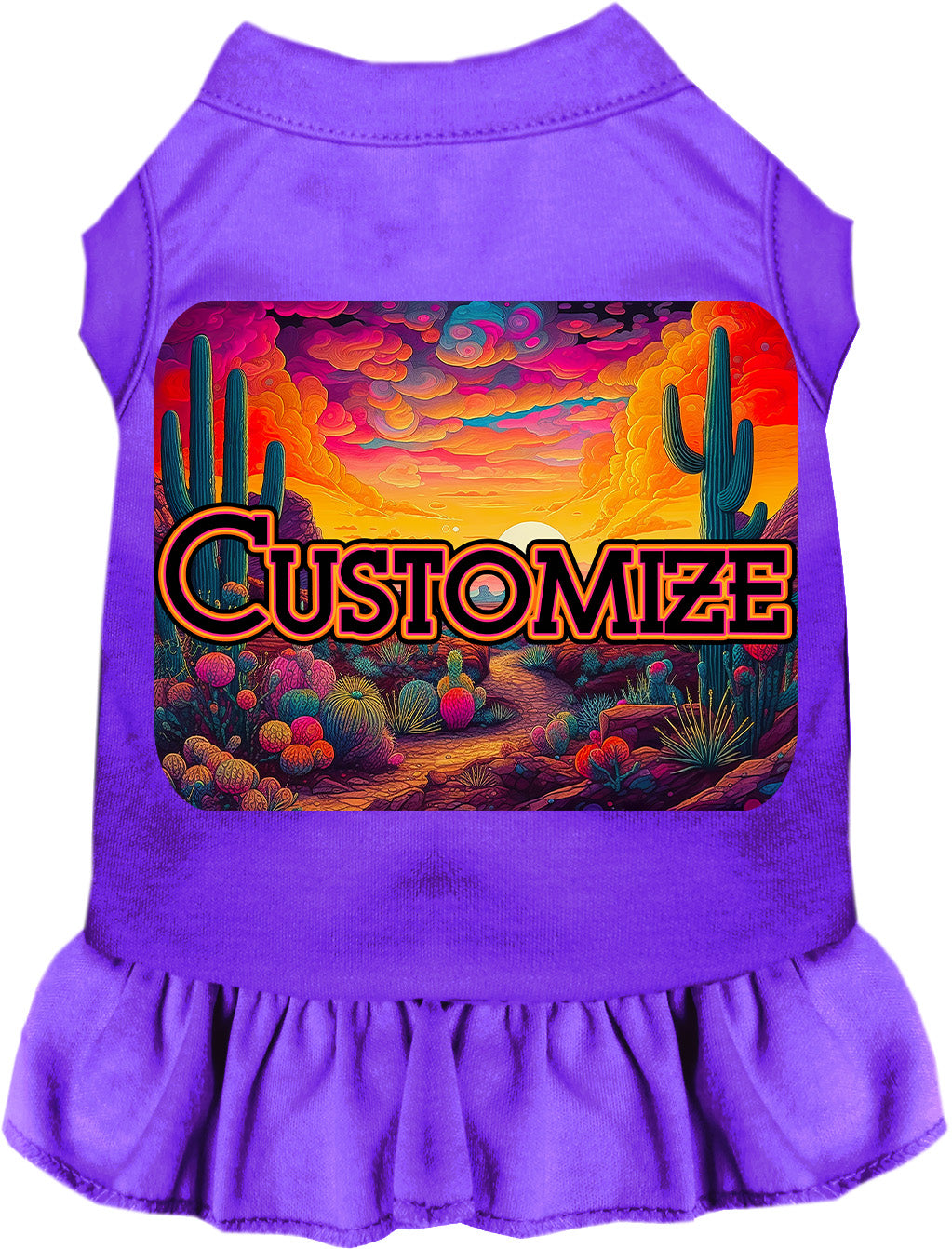 Custom Neon Desert Pet Dress Purple