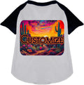 Custom Neon Desert Pet Raglan Shirts White with Black