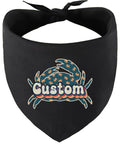 Custom Retro Crabs Pet Bandana Black
