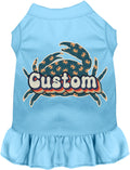 Custom Retro Crabs Pet Dress Baby Blue