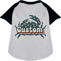 Custom Retro Crabs Pet Raglan Shirts White with Black
