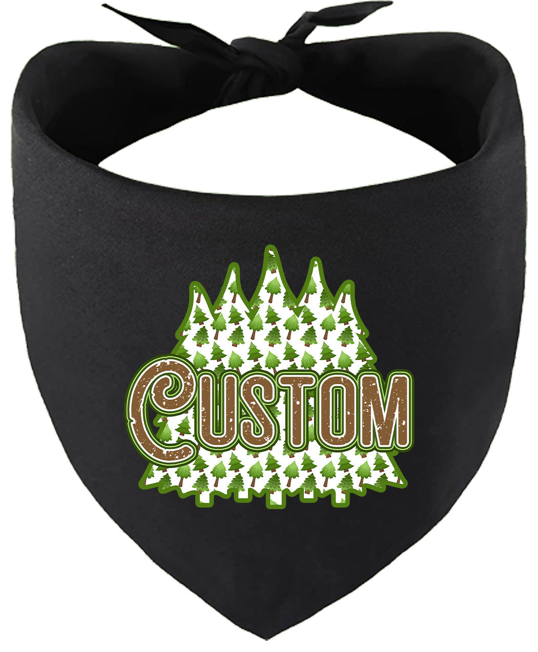 Custom Woodland Trees Pet Bandana Black