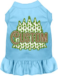Custom Woodland Trees Pet Dress Baby Blue