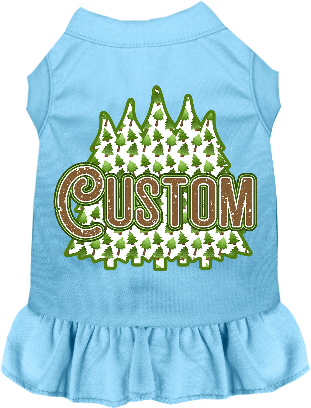 Custom Woodland Trees Pet Dress Baby Blue
