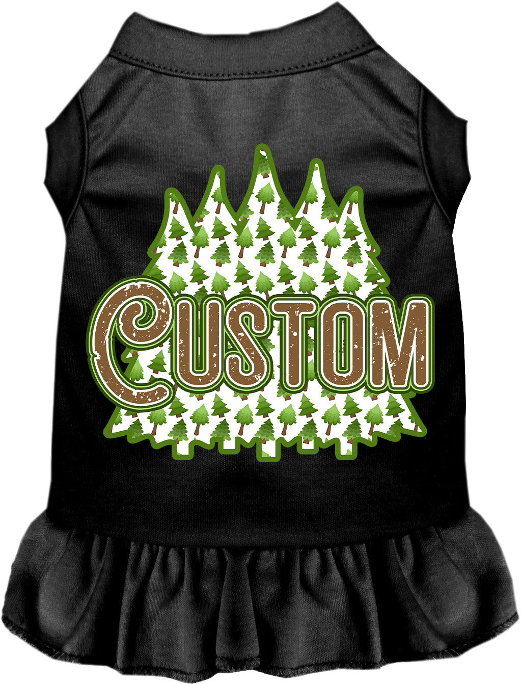 Custom Woodland Trees Pet Dress Black