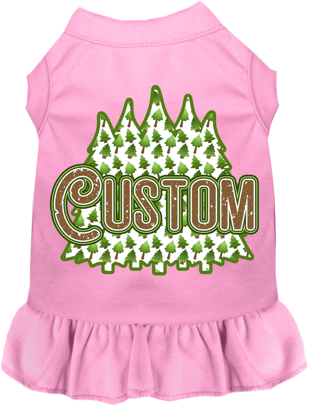 Custom Woodland Trees Pet Dress Light Pink