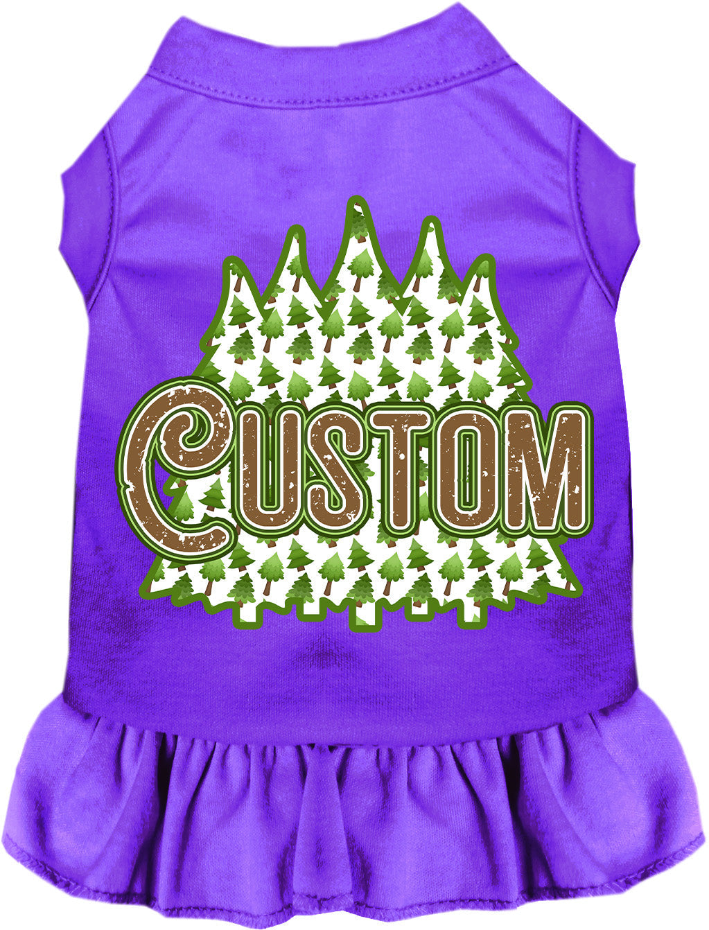 Custom Woodland Trees Pet Dress Purple