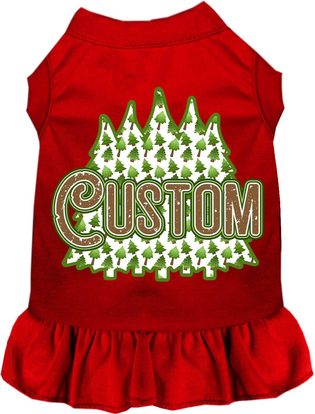 Custom Woodland Trees Pet Dress Red