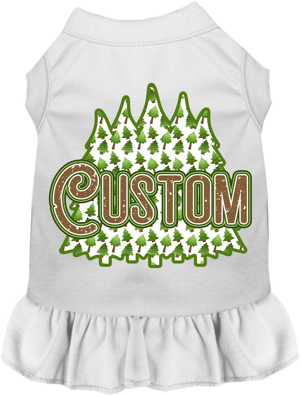 Custom Woodland Trees Pet Dress White