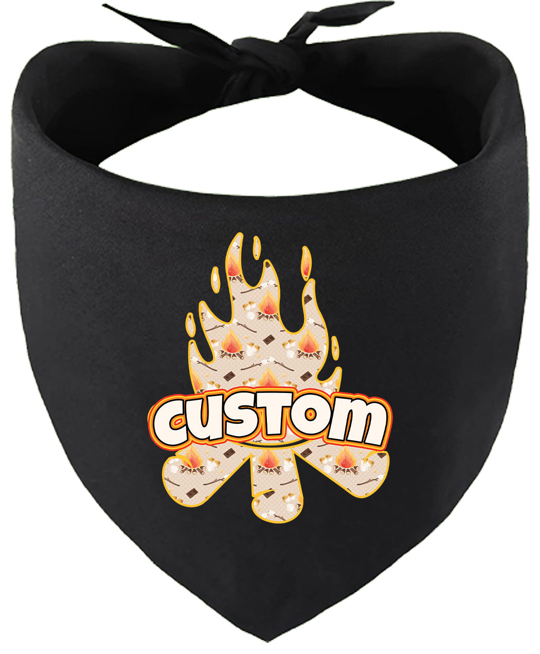 Custom Around the Campfire Pet Bandana Black