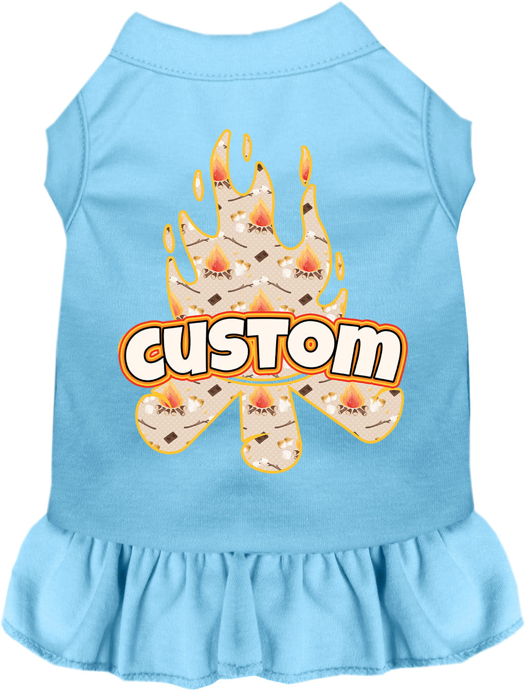 Custom Around the Campfire Pet Dress Baby Blue