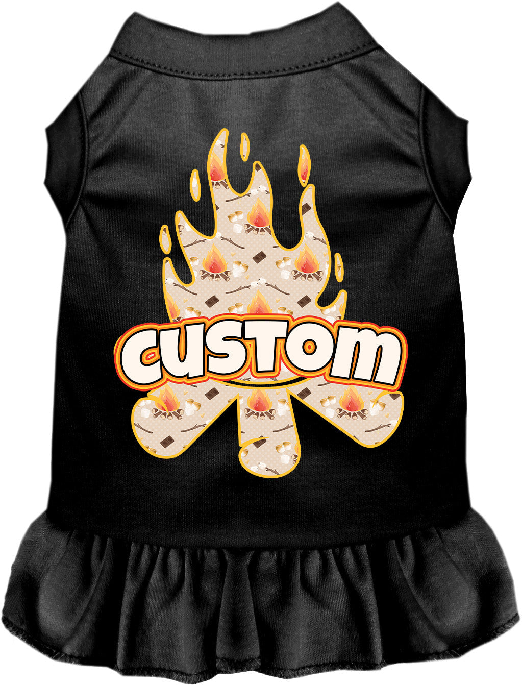 Custom Around the Campfire Pet Dress Black
