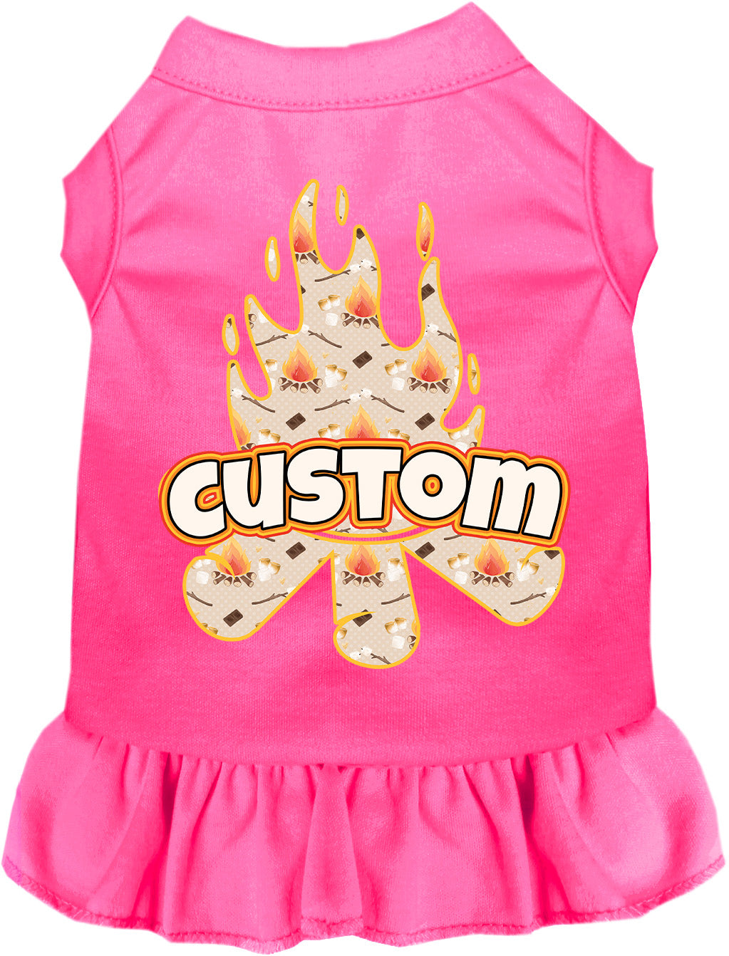 Custom Around the Campfire Pet Dress Bright Pink