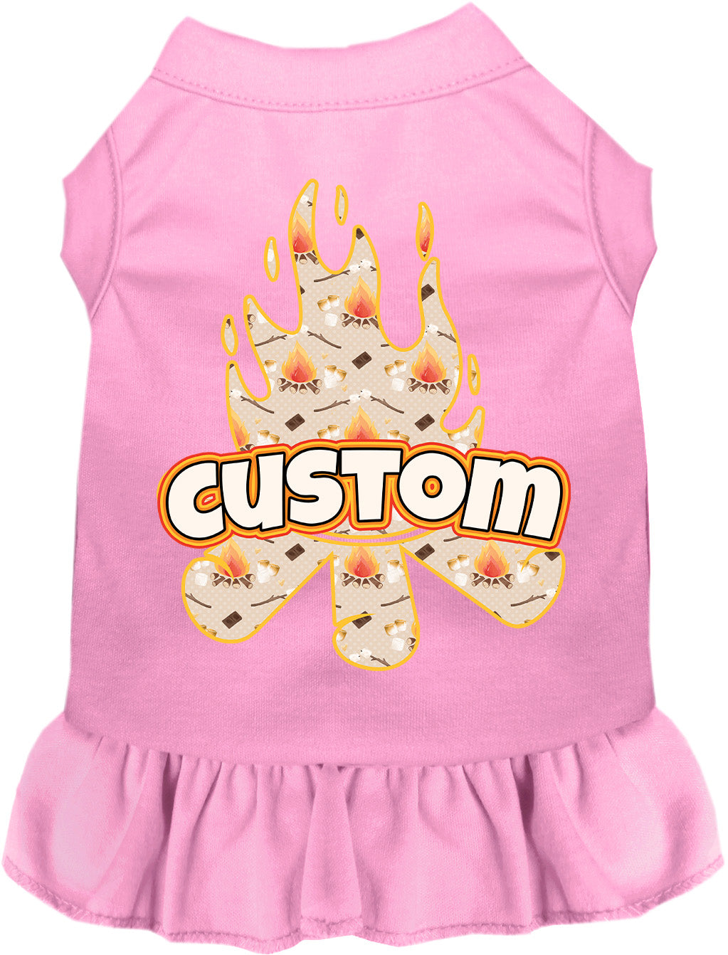 Custom Around the Campfire Pet Dress Light Pink