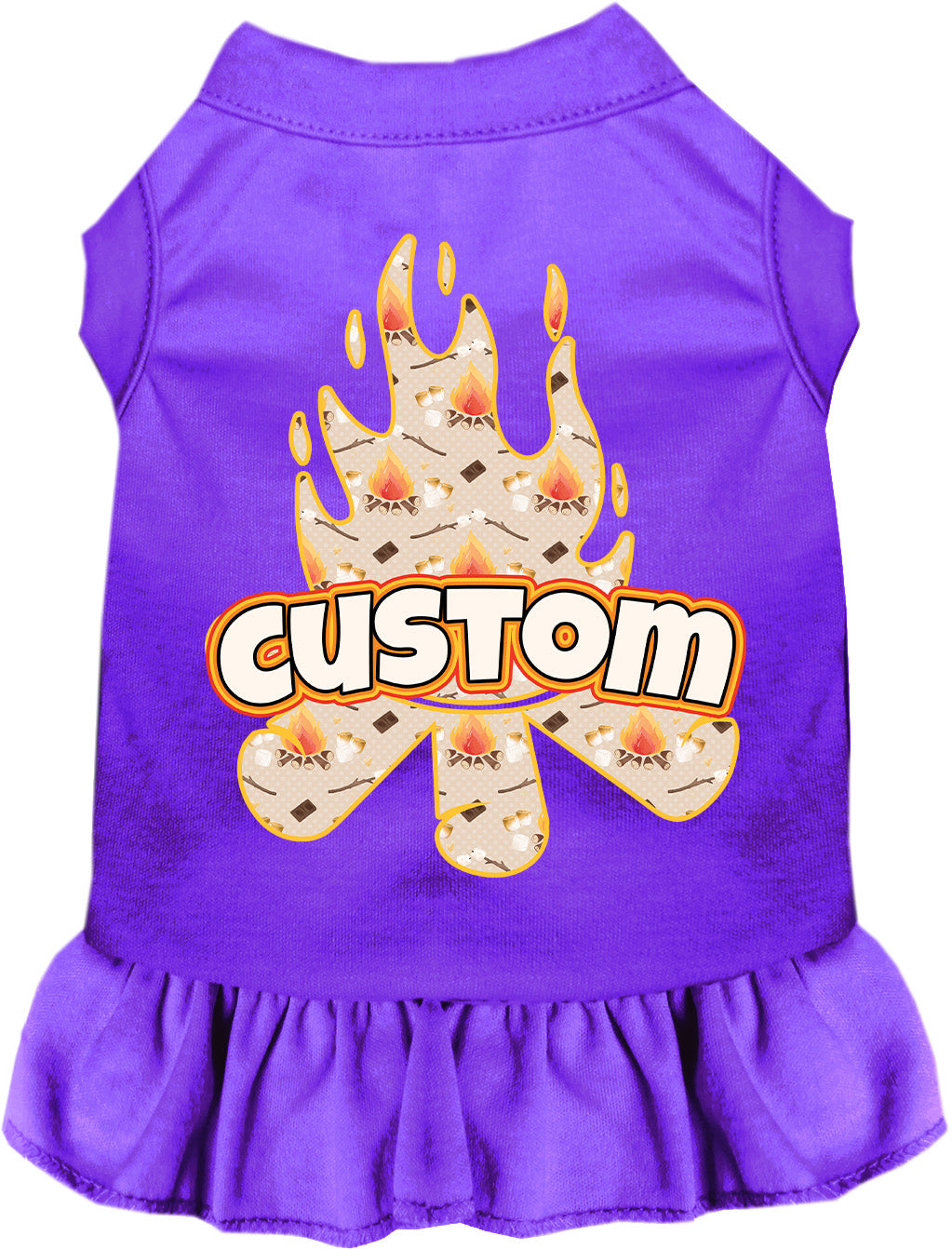 Custom Around the Campfire Pet Dress Purple