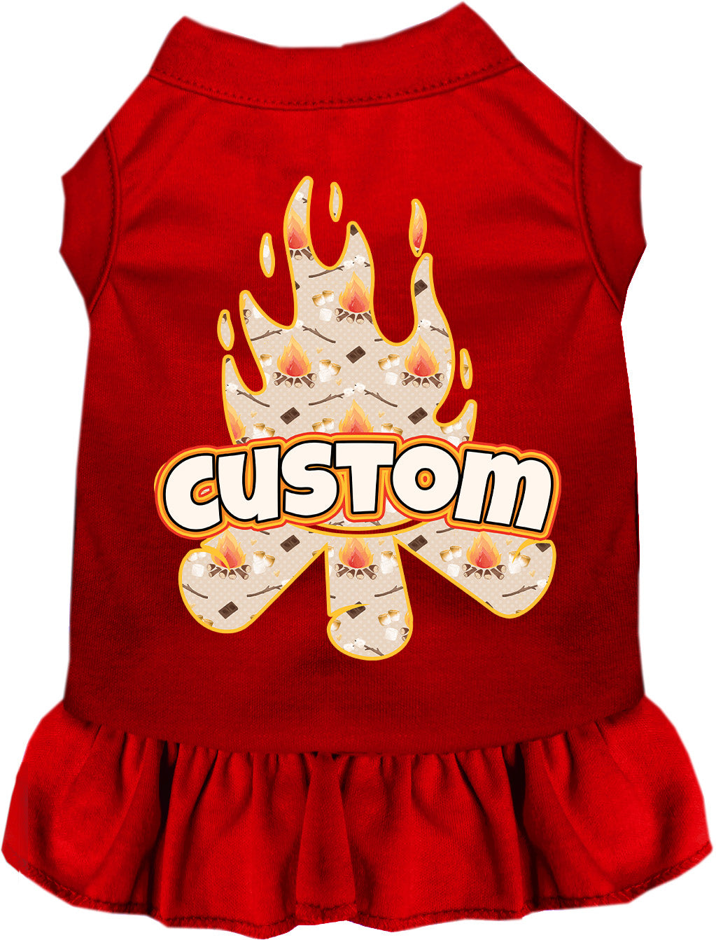 Custom Around the Campfire Pet Dress Red