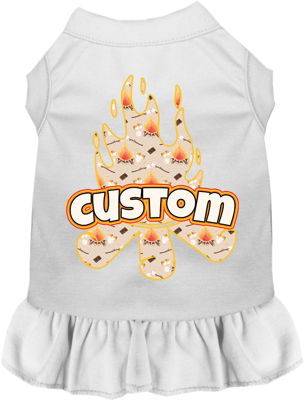 Custom Around the Campfire Pet Dress White