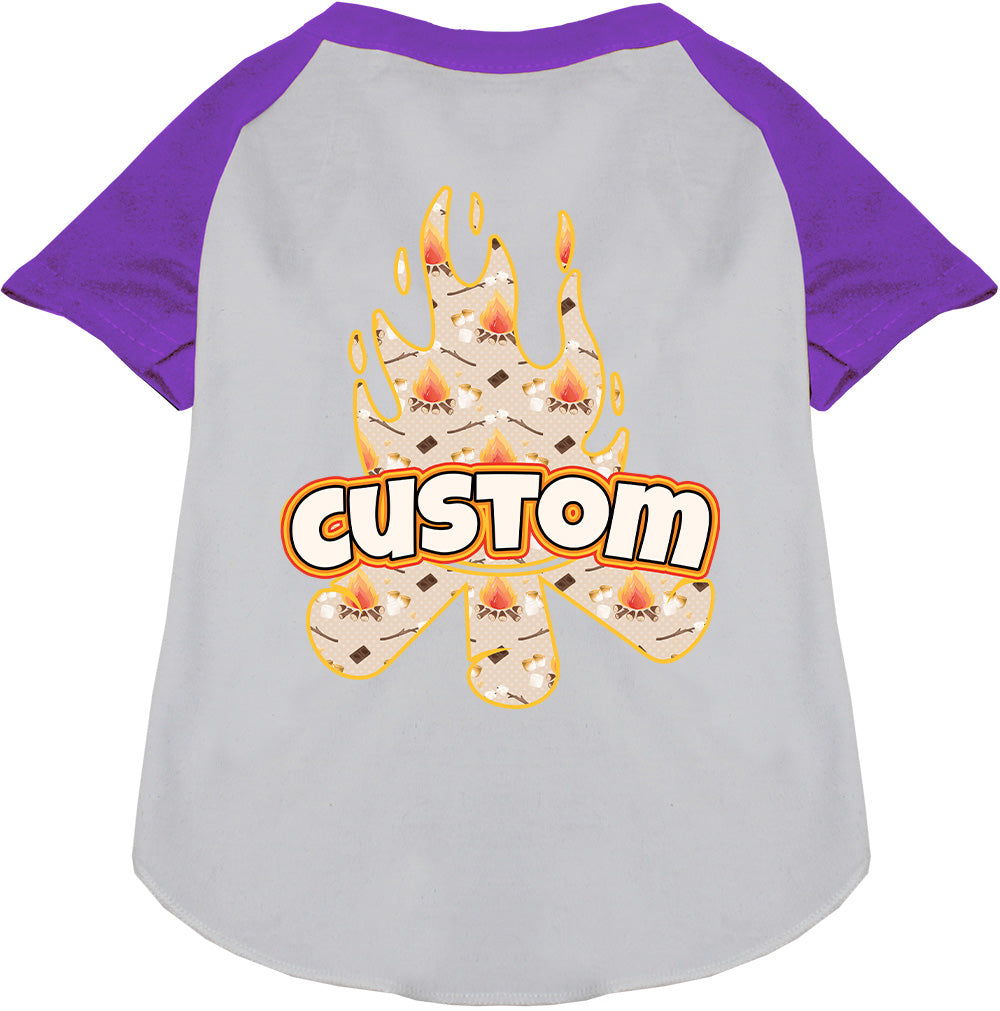 Custom Around the Campfire Pet Raglan Shirts White with Purple