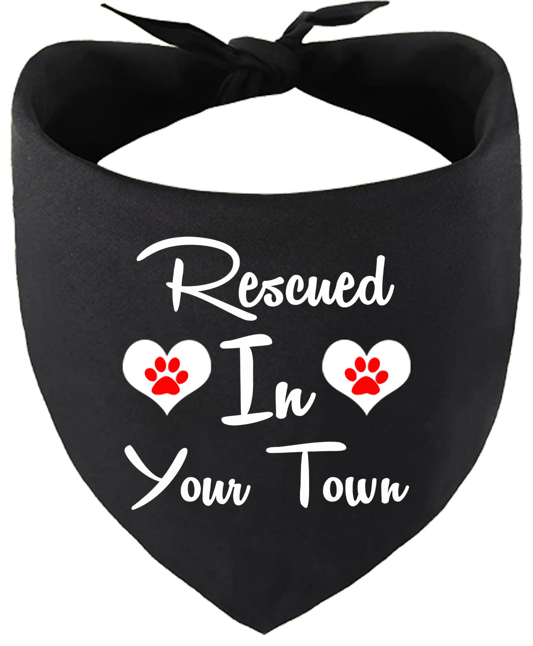 Custom Rescued In Pet Bandana Black
