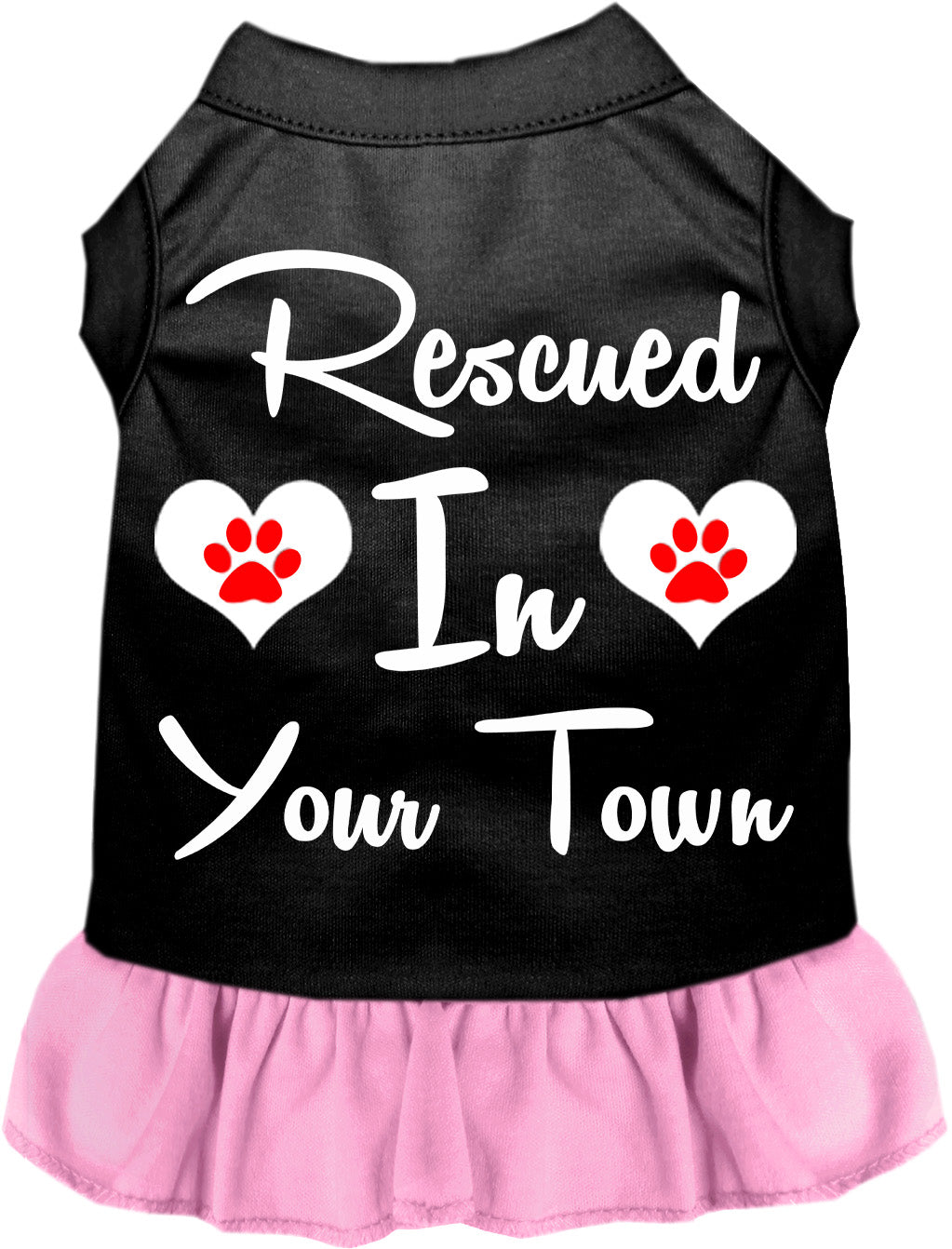 Custom Rescued In Pet Dress Black with Light Pink