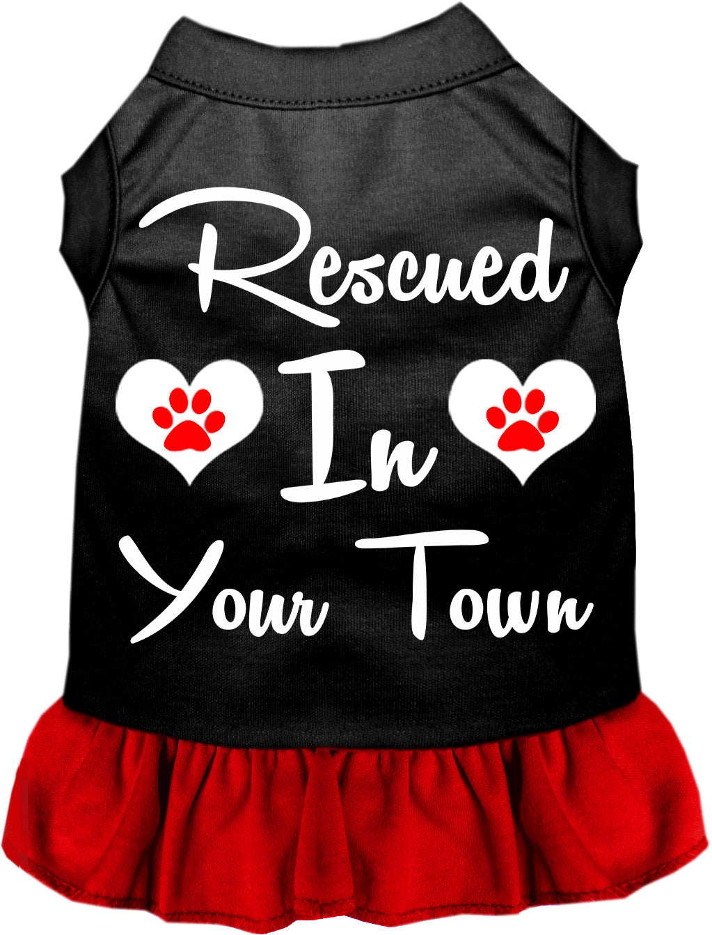 Custom Rescued In Pet Dress Black with Red
