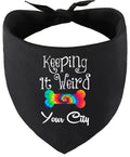 Custom Stay Weird in Pet Bandana Black
