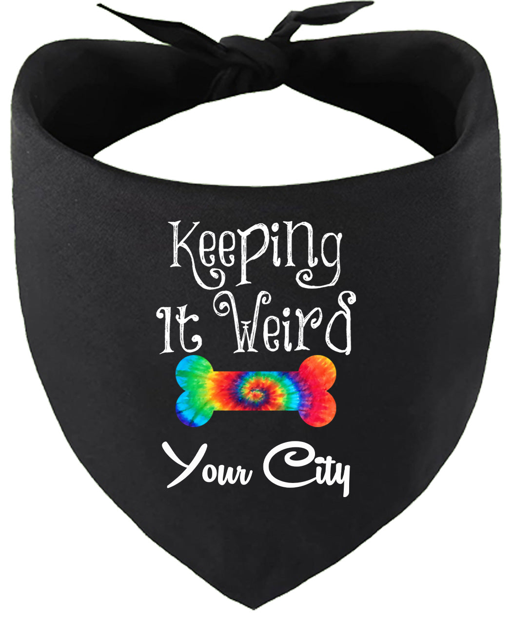Custom Stay Weird in Pet Bandana Black