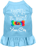 Custom Stay Weird in Pet Dress Baby Blue