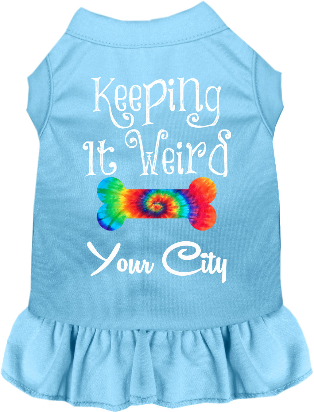 Custom Stay Weird in Pet Dress Baby Blue