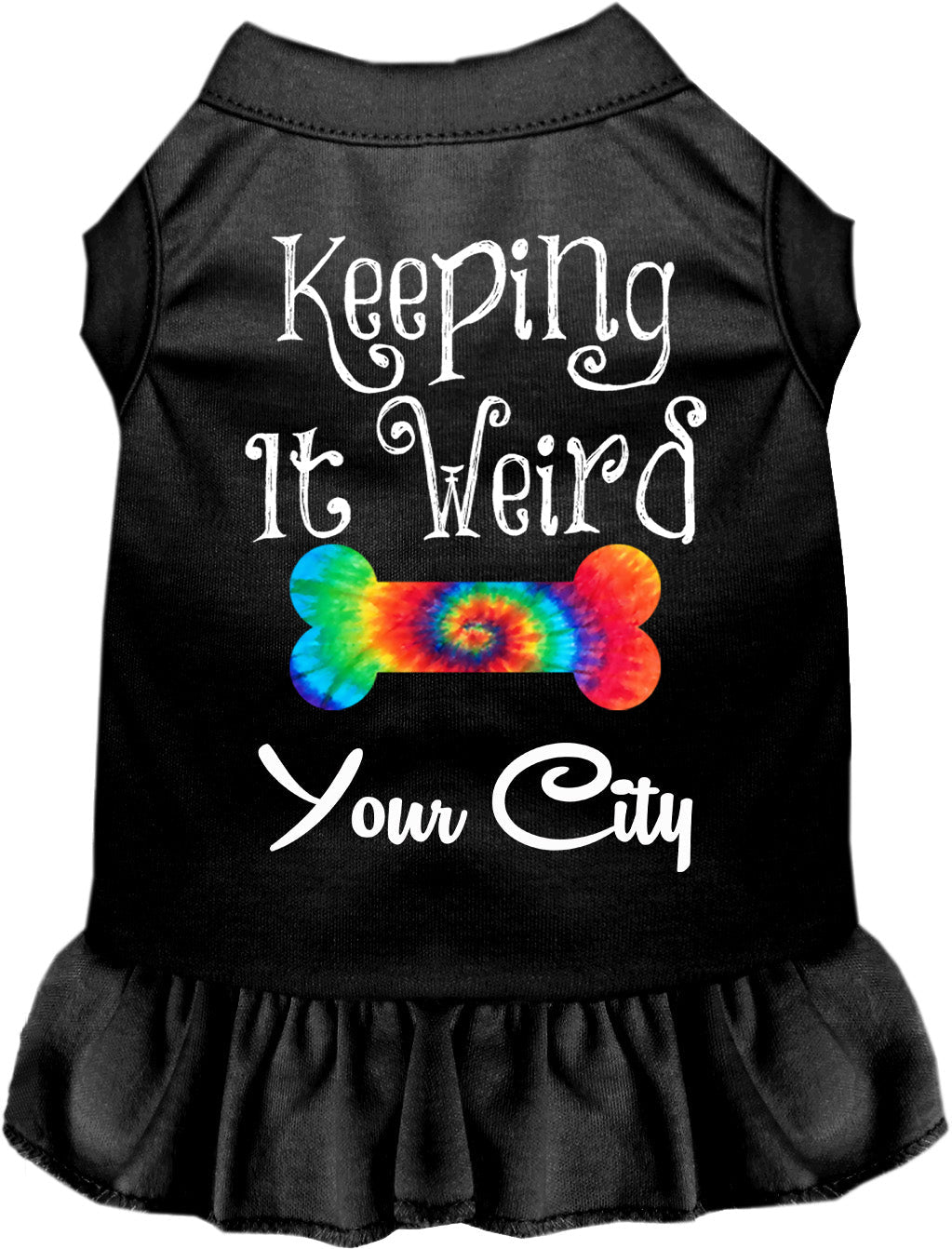 Custom Stay Weird in Pet Dress Black