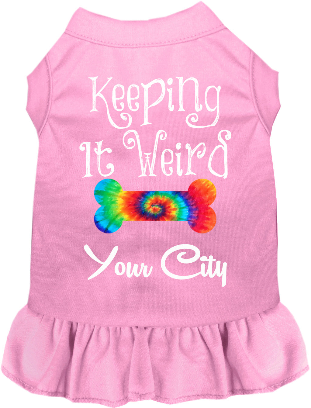 Custom Stay Weird in Pet Dress Light Pink