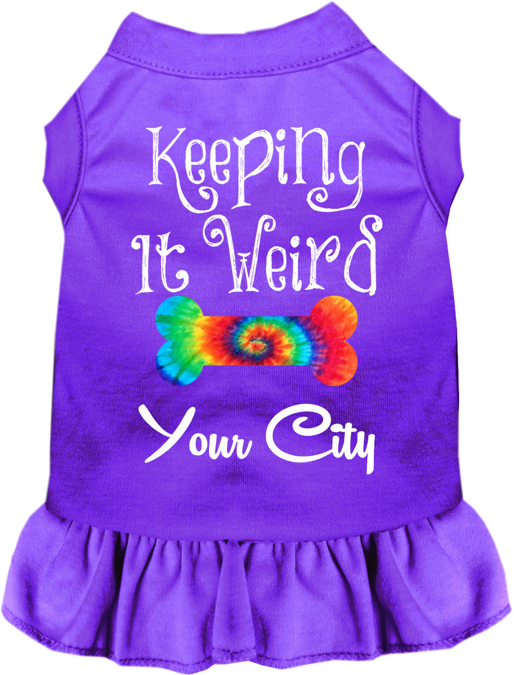 Custom Stay Weird in Pet Dress Purple