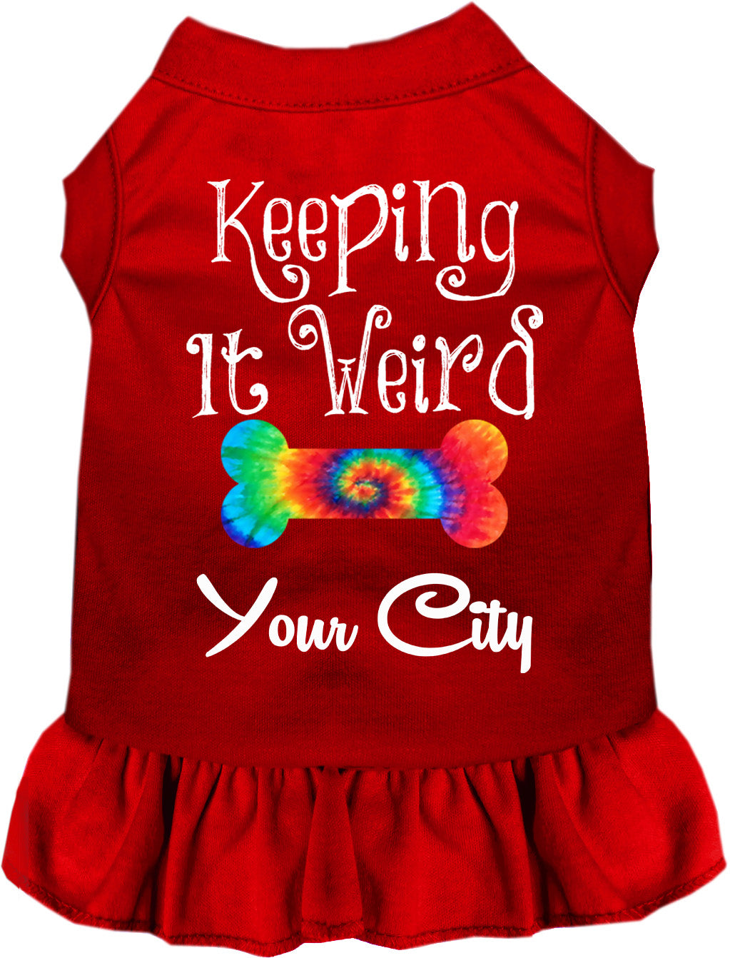 Custom Stay Weird in Pet Dress Red