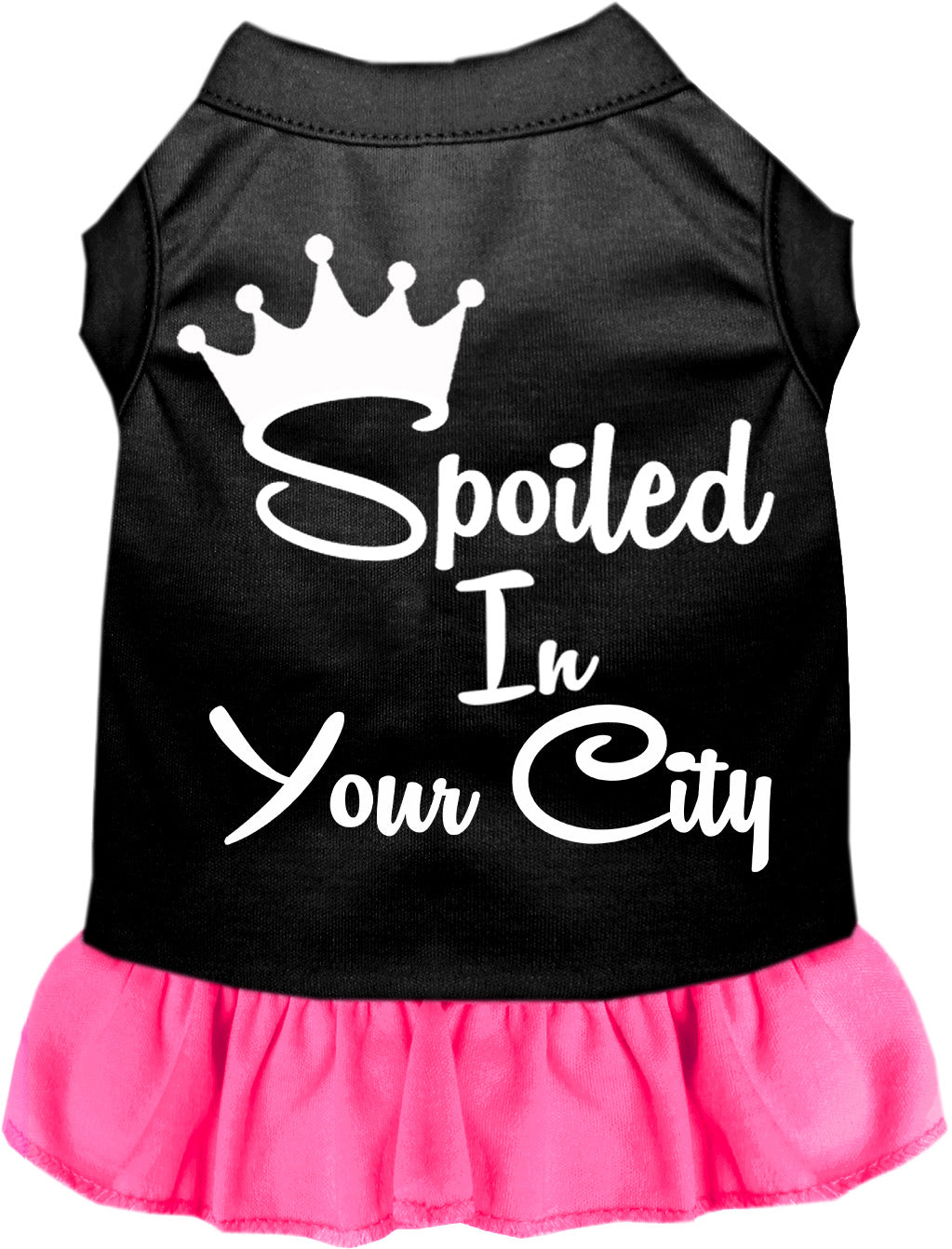 Custom Spoiled In Pet Dress Black with Bright Pink