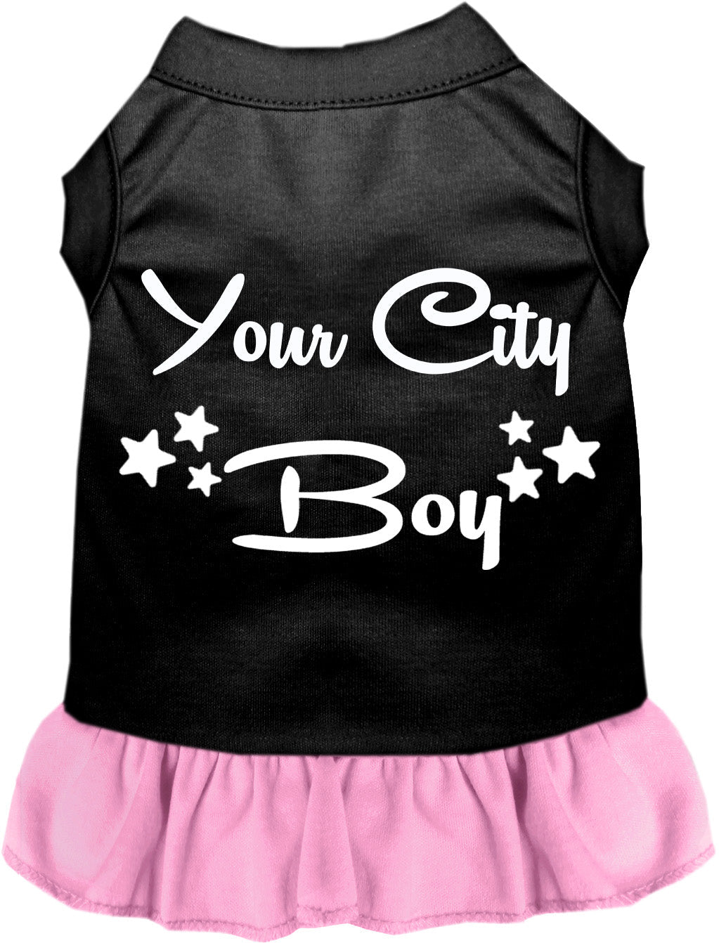 Custom Boy Pet Dress Black with Light Pink