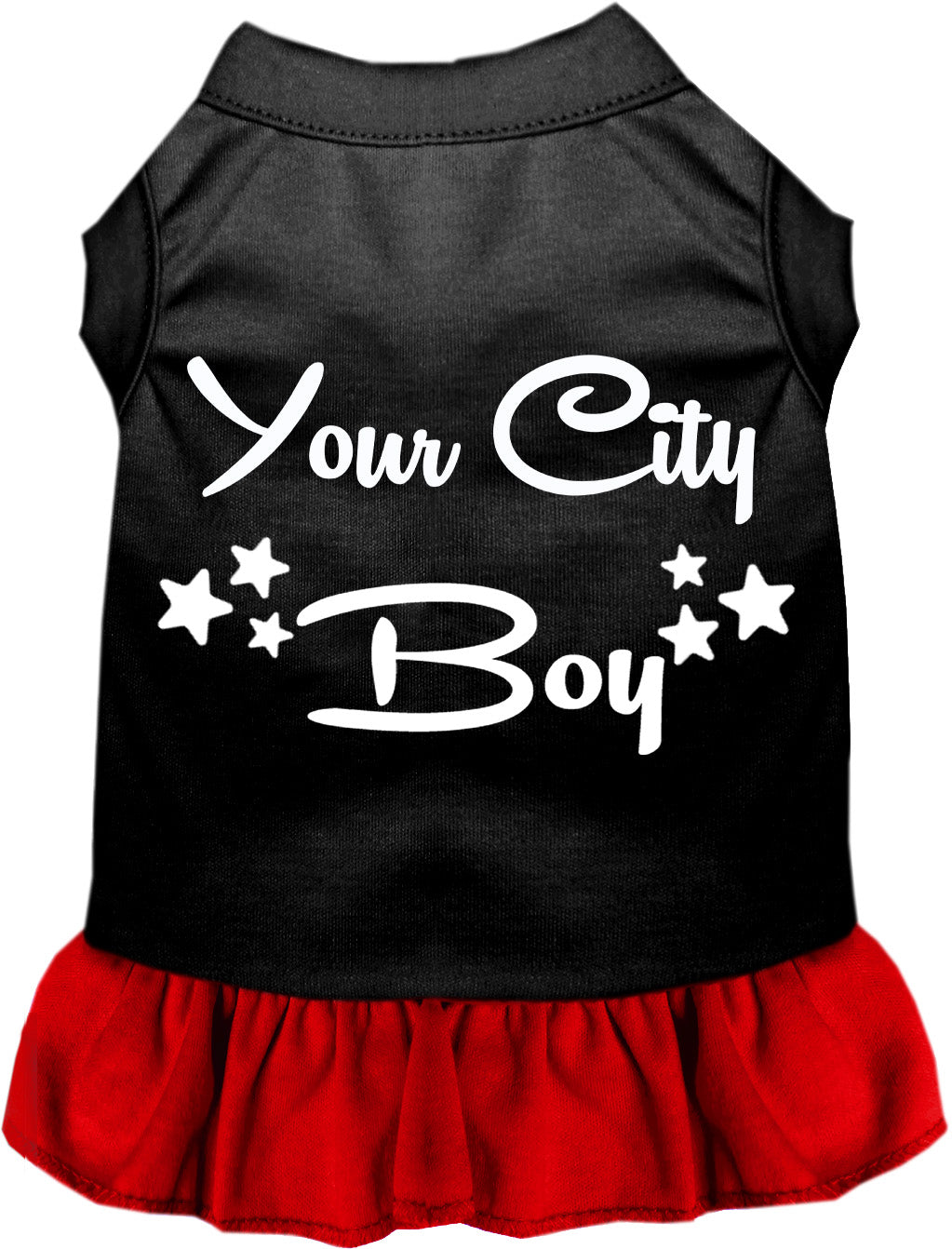 Custom Boy Pet Dress Black with Red
