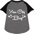 Custom Boy Pet Raglan Shirts Grey with Black