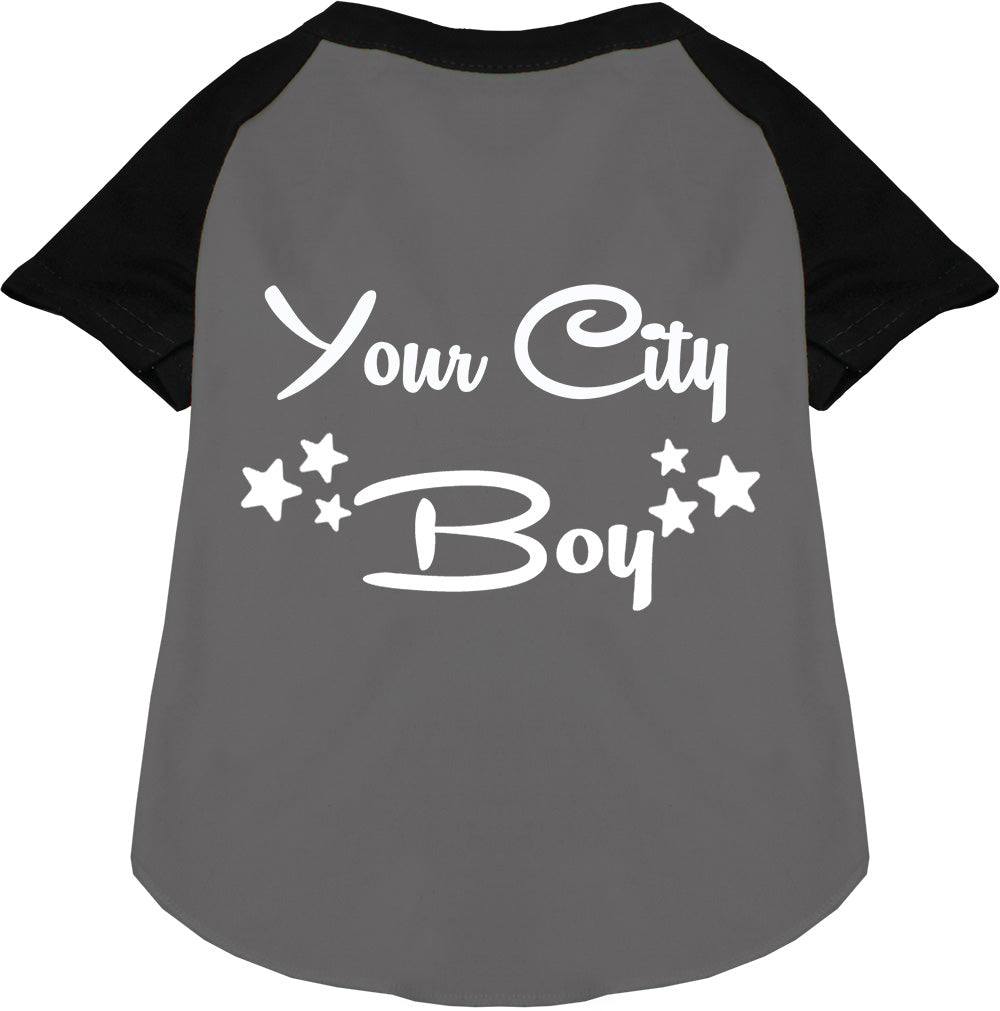 Custom Boy Pet Raglan Shirts Grey with Black