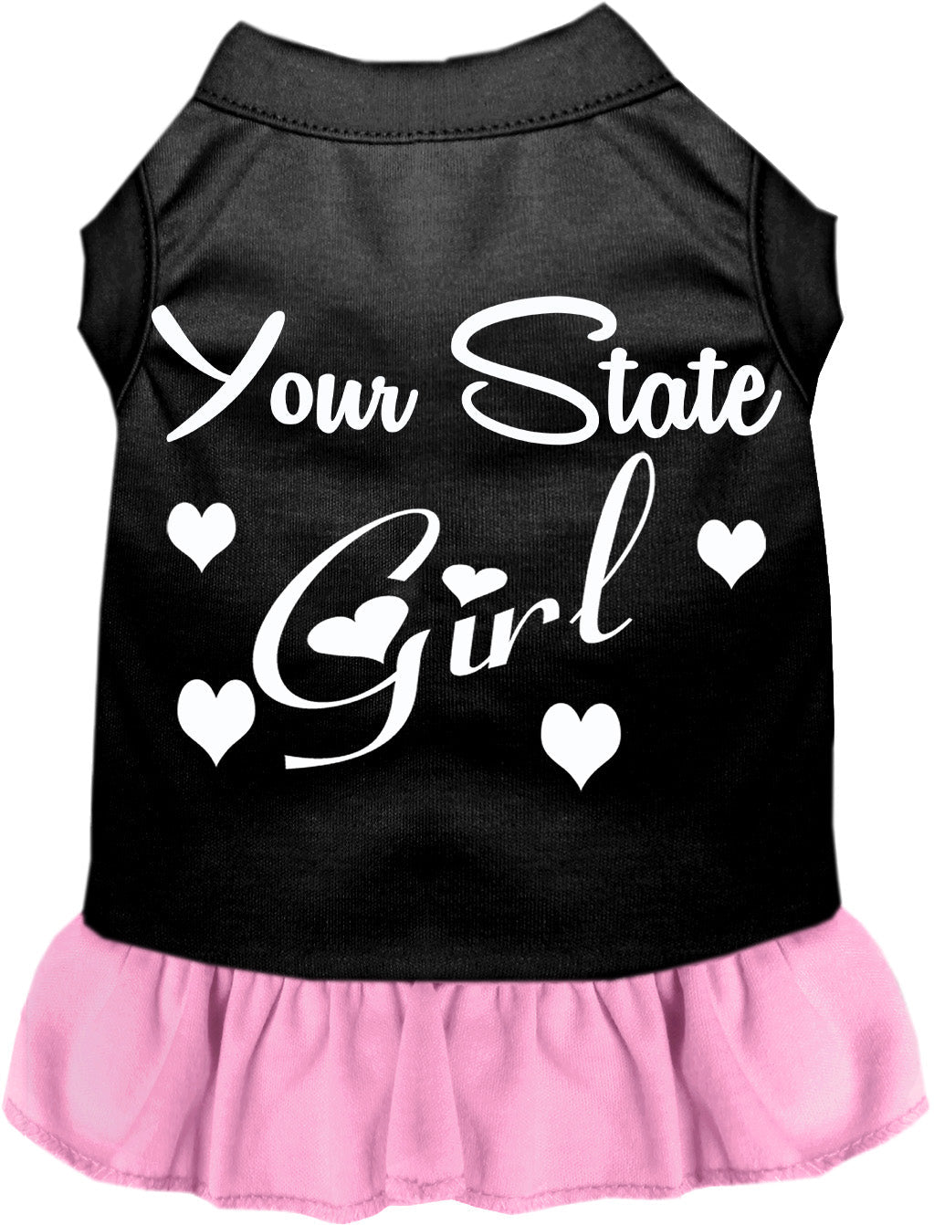 Custom Girl Pet Dress Black with Light Pink