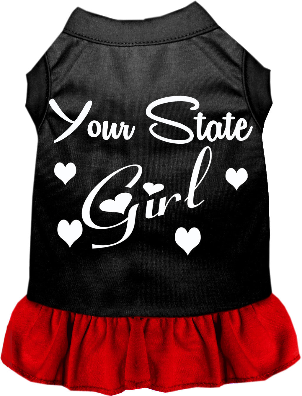 Custom Girl Pet Dress Black with Red