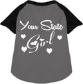 Custom Girl Pet Raglan Shirts Grey with Black