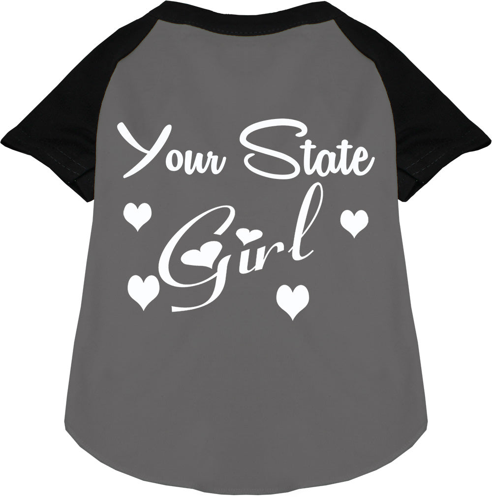 Custom Girl Pet Raglan Shirts Grey with Black