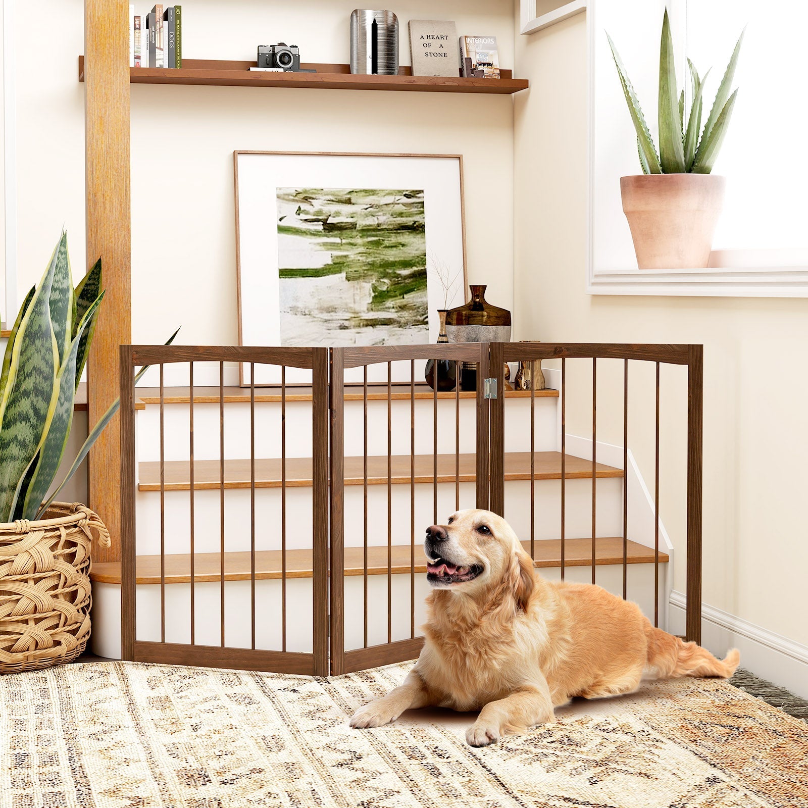 30 Inch Tall Wooden Pet Fence for Cats Small and Medium Dogs