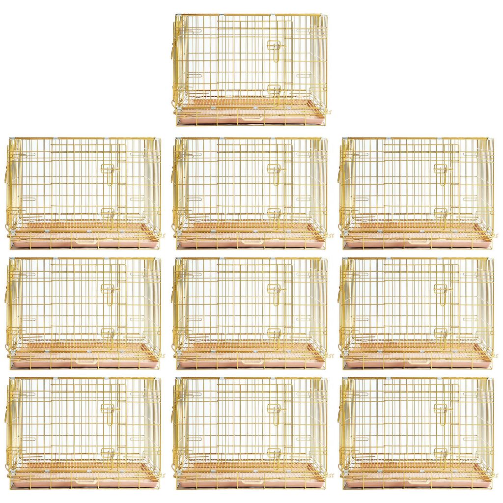 24-42" Collapsible Copper Gold Dog Crate GLD24-42 10 Pack