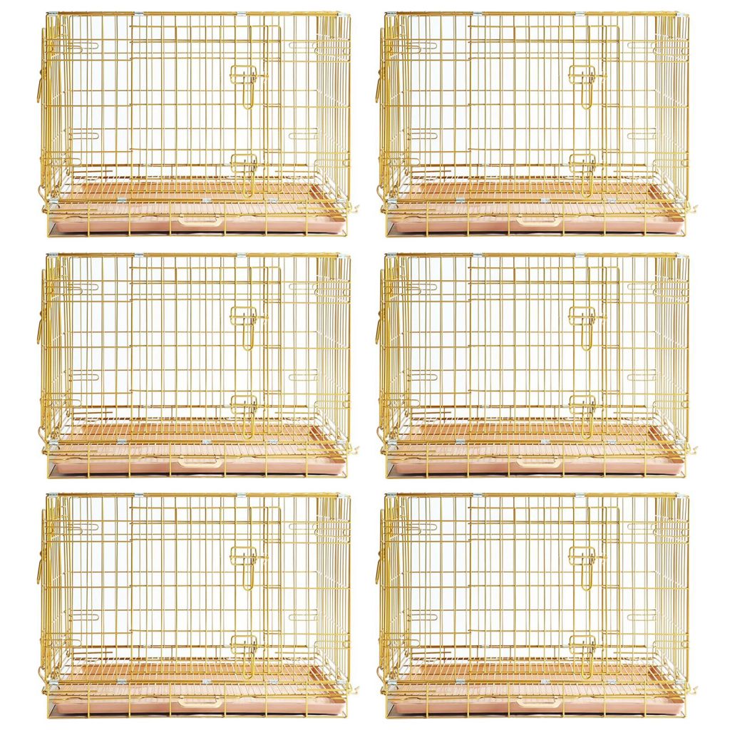 24-42" Collapsible Copper Gold Dog Crate GLD24-42 6 Pack