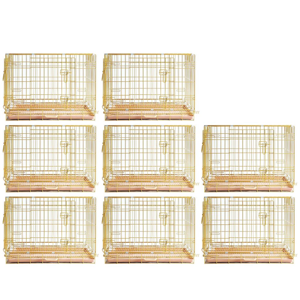 24-42" Collapsible Copper Gold Dog Crate GLD24-42 8 Pack
