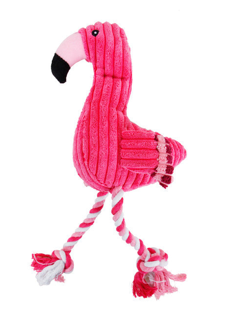 Vocal Animal Plush for Pet Dog Molar Teeth Cleaning Training Flamingo